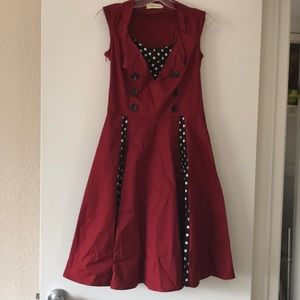 Red and Black Pinup style dress